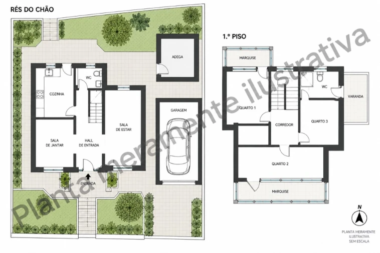 Moradia T4 para Venda em Alcabideche Planta 1