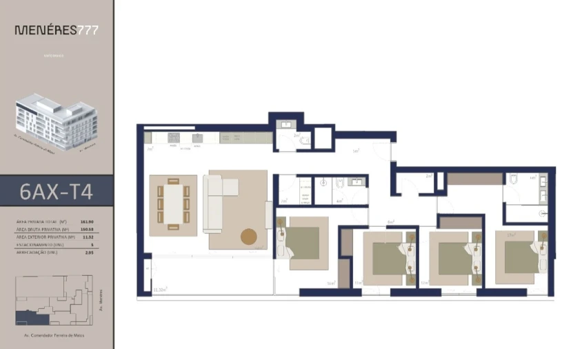 Apartamento T3 para Venda em Matosinhos e Leça da Palmeira Planta 1