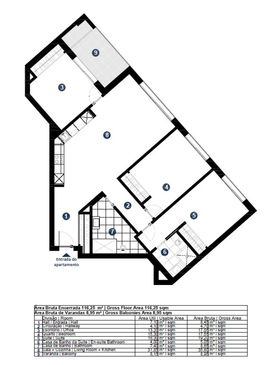 Apartamento T2 para Venda em Portimão Planta 1