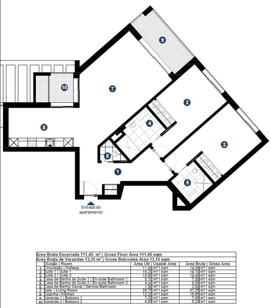 Apartamento T2 para Venda em Portimão Planta 1