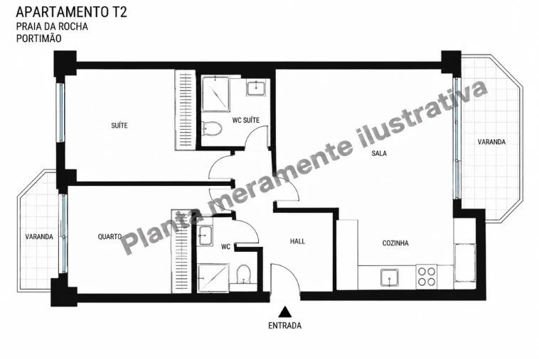 Apartamento T2 para Venda em Portimão Planta 1