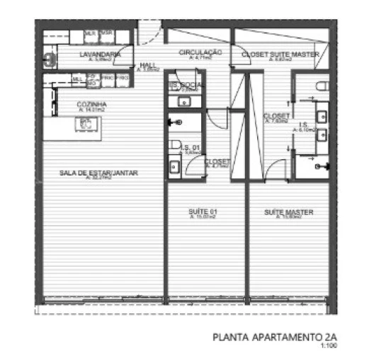 Apartamento T2 para Venda em Cascais e Estoril Planta 1