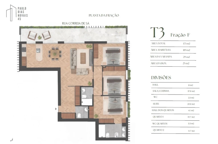 Apartamento T3 para Venda em Lordelo do Ouro e Massarelos Planta 1