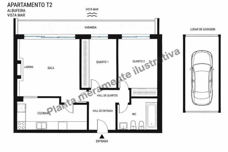 Apartamento T2 para Venda em Albufeira e Olhos de Água Planta 1