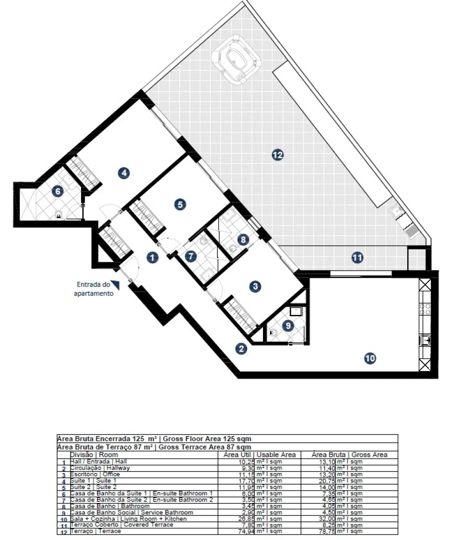 Apartamento T2 para Venda em Portimão Planta 1