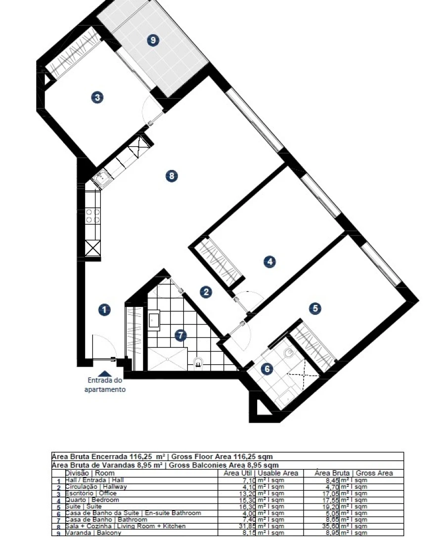 Apartamento T2 para Venda em Portimão Planta 1