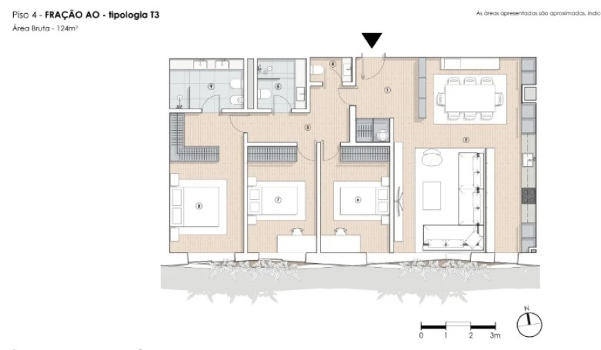 Apartamento T3 para Venda em Paranhos Planta 1