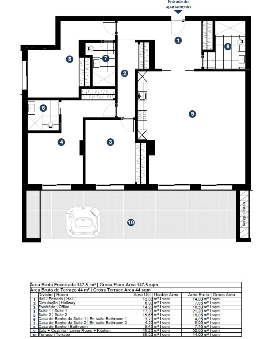Apartamento T2 para Venda em Portimão Planta 1
