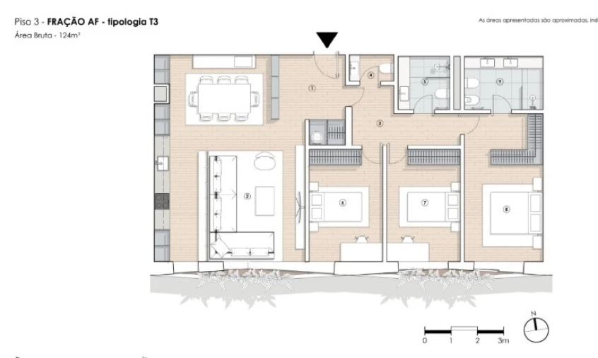 Apartamento T3 para Venda em Paranhos Planta 1