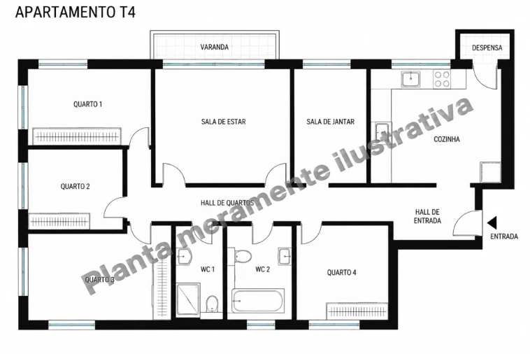 Apartamento T4 para Venda em Arroios Planta 1