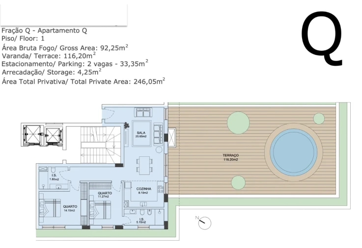 Apartamento T2 para Venda em São Domingos de Rana Planta 1
