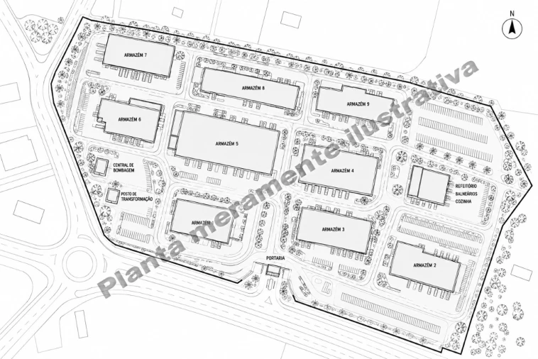 Armazém para Arrendamento em Sado Planta 1