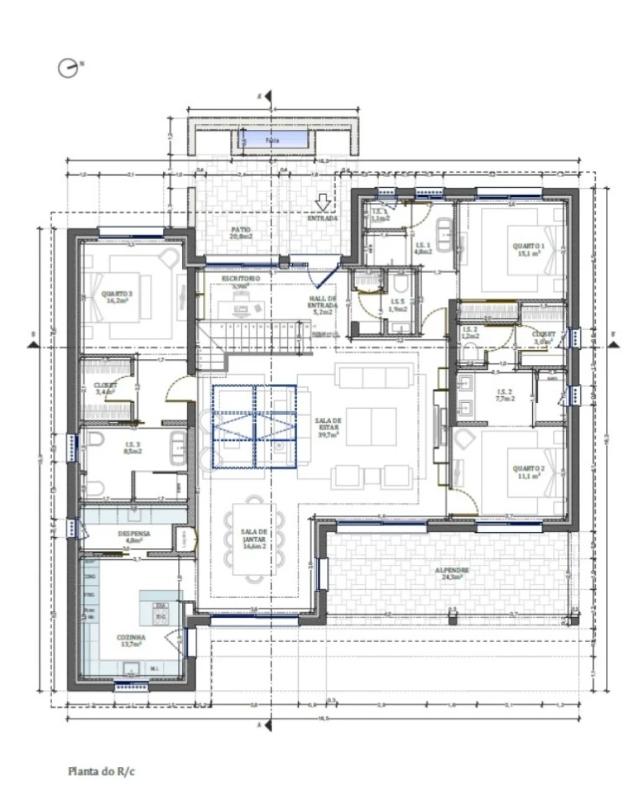 Moradia T4 para Venda em Montenegro Planta 10