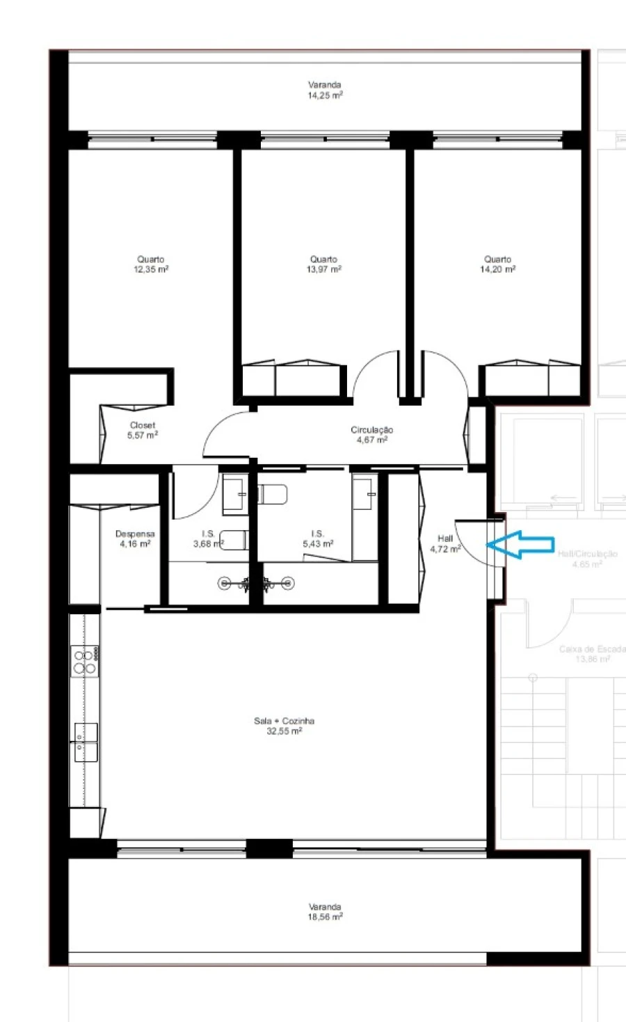 Apartamento T3 para Venda em Evora de Alcobaça Planta 1