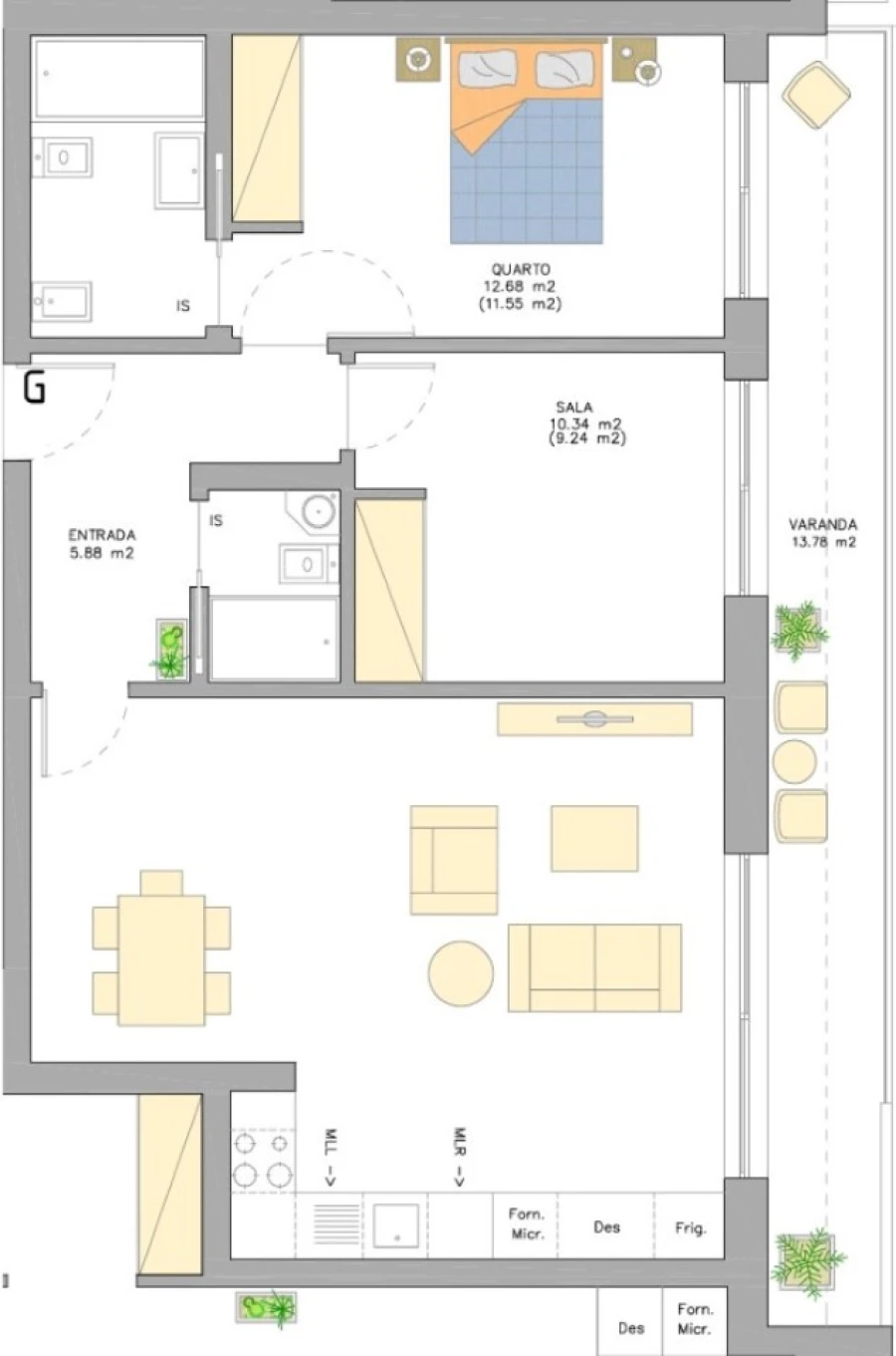 Apartamento T2 para Venda em Conceição e Cabanas de Tavira Planta 1