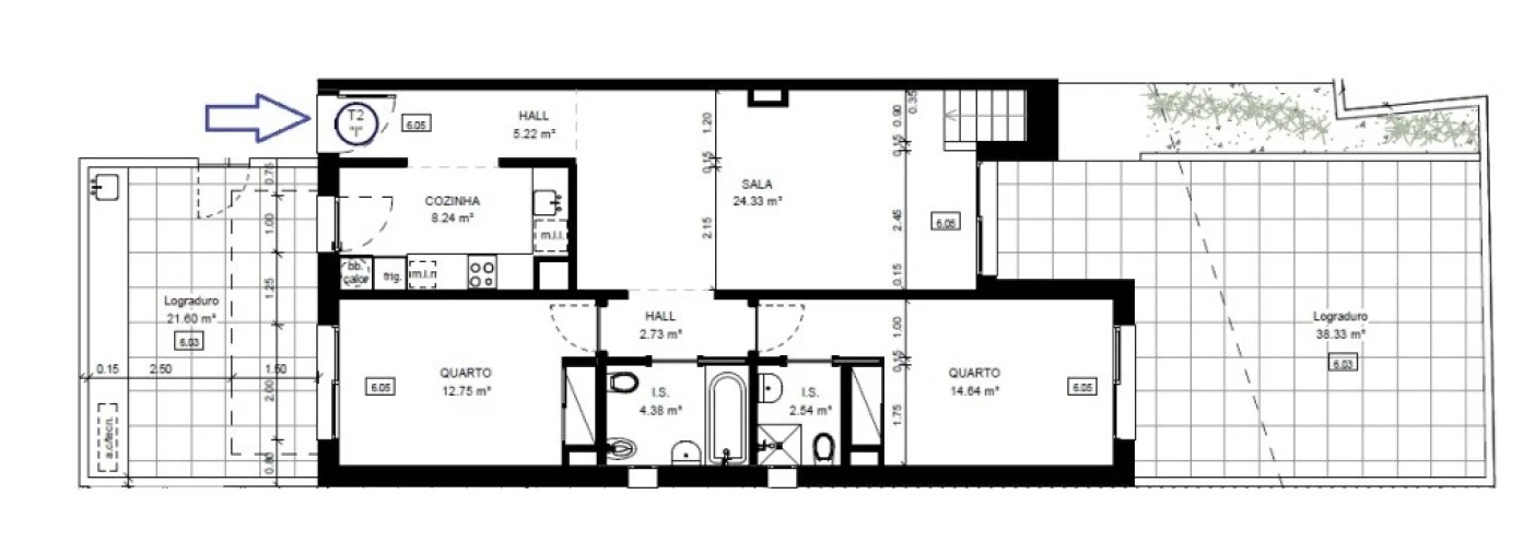 Apartamento T2 para Venda em Conceição e Cabanas de Tavira Planta 1