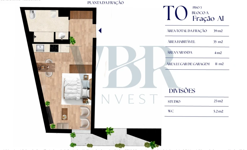 Apartamento T0 para Venda em Aldoar, Foz do Douro e Nevogilde Foto 11