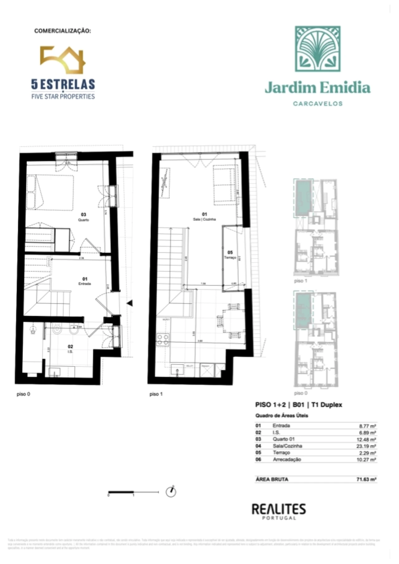 Apartamento T1 para Venda em Carcavelos e Parede Foto 5