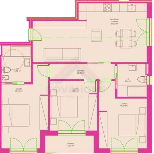 Apartamento T3 para Venda em Covilhã e Canhoso Foto 2