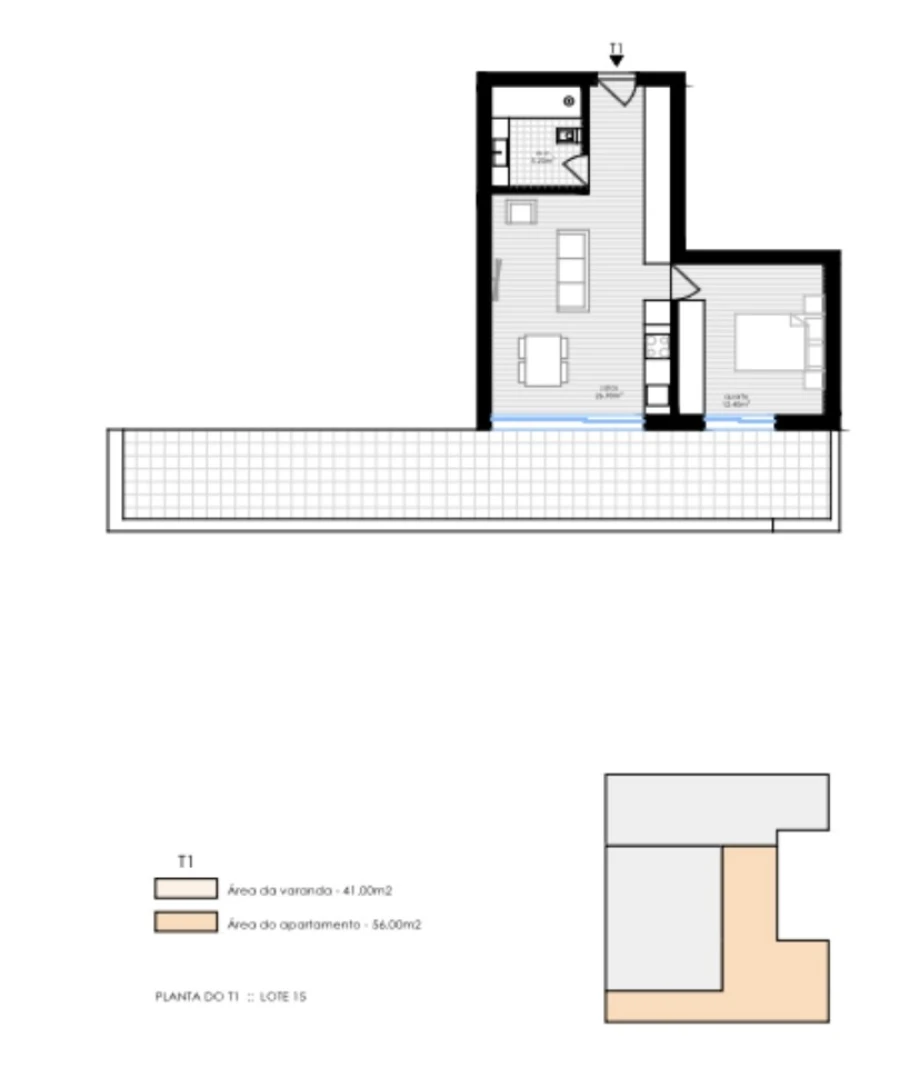 Apartamento T1 para Venda em Portimão Planta 1