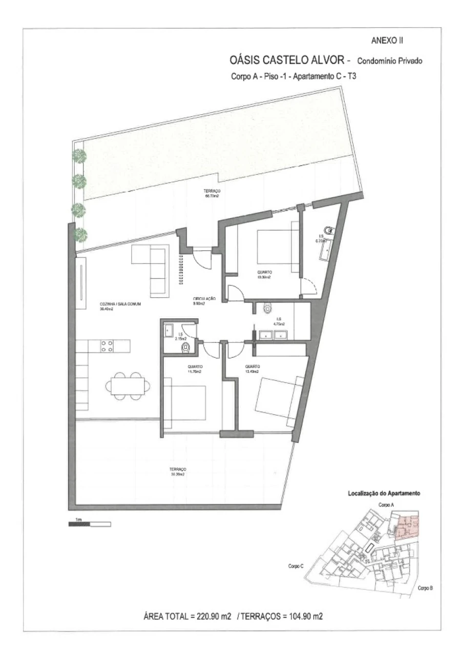 Apartamento T3 para Venda em Alvor Planta 1