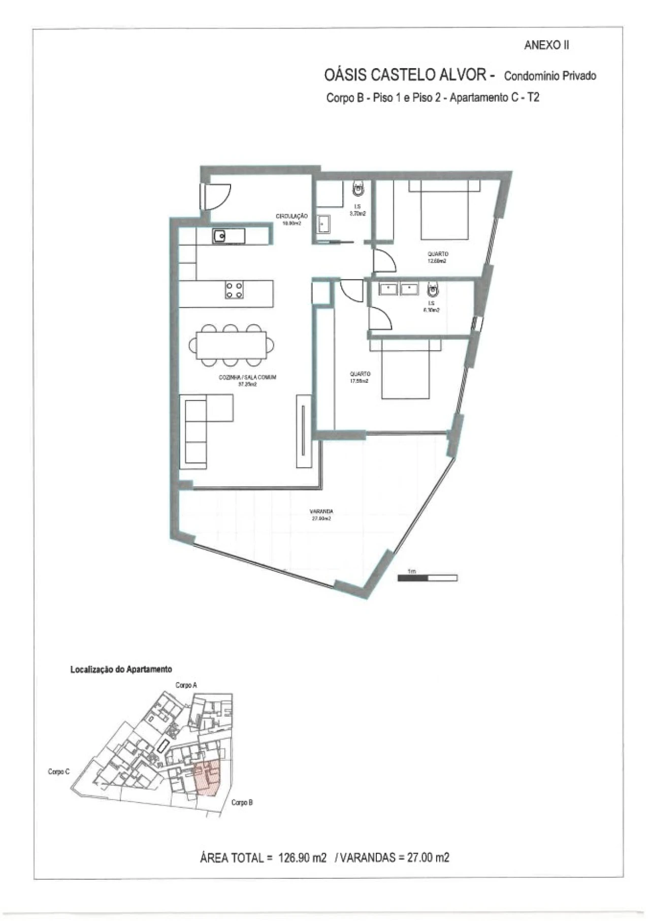 Apartamento T2 para Venda em Alvor Planta 2