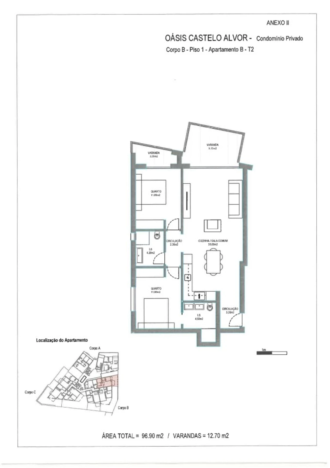 Apartamento T2 para Venda em Alvor Planta 7