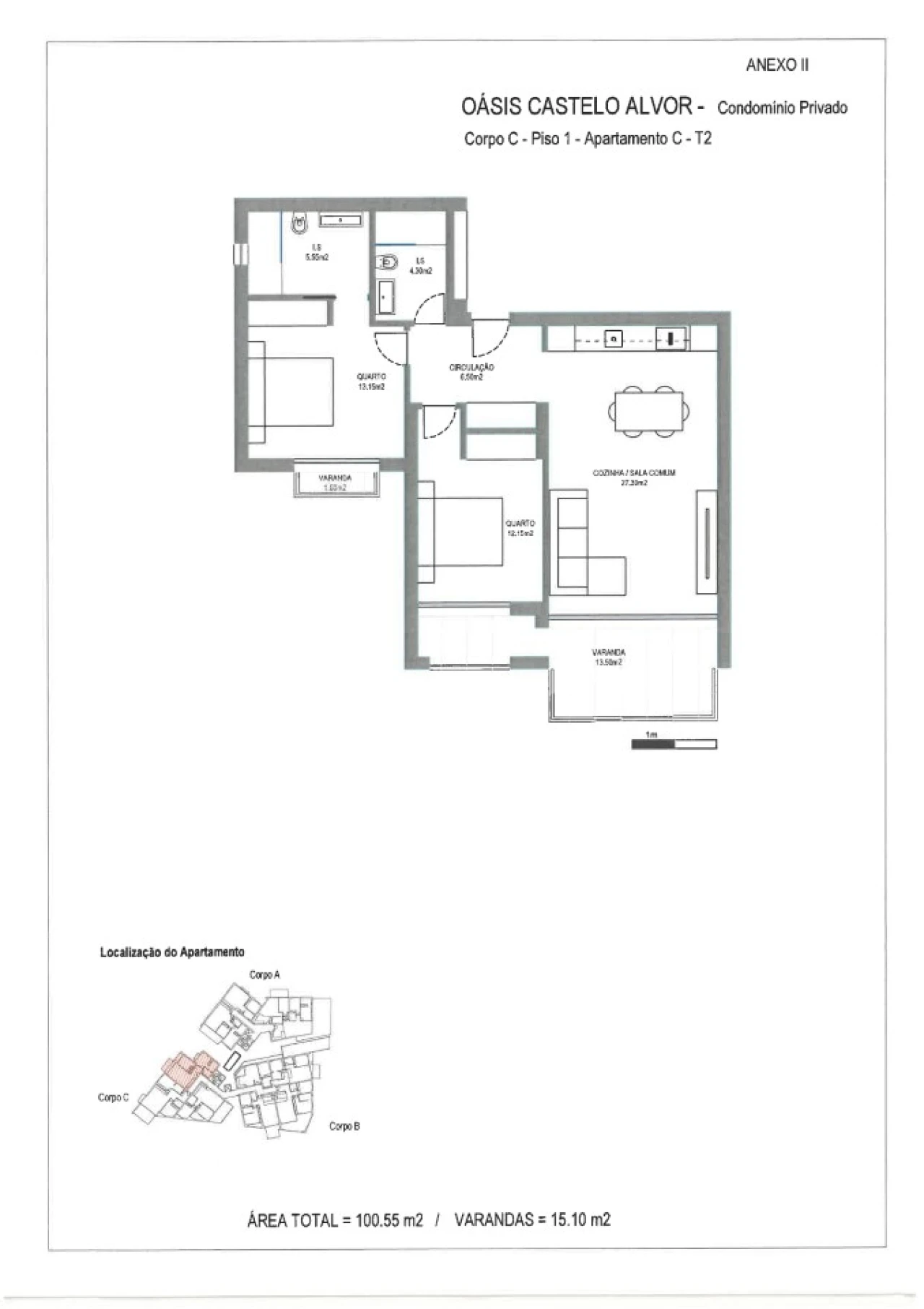 Apartamento T2 para Venda em Alvor Planta 12