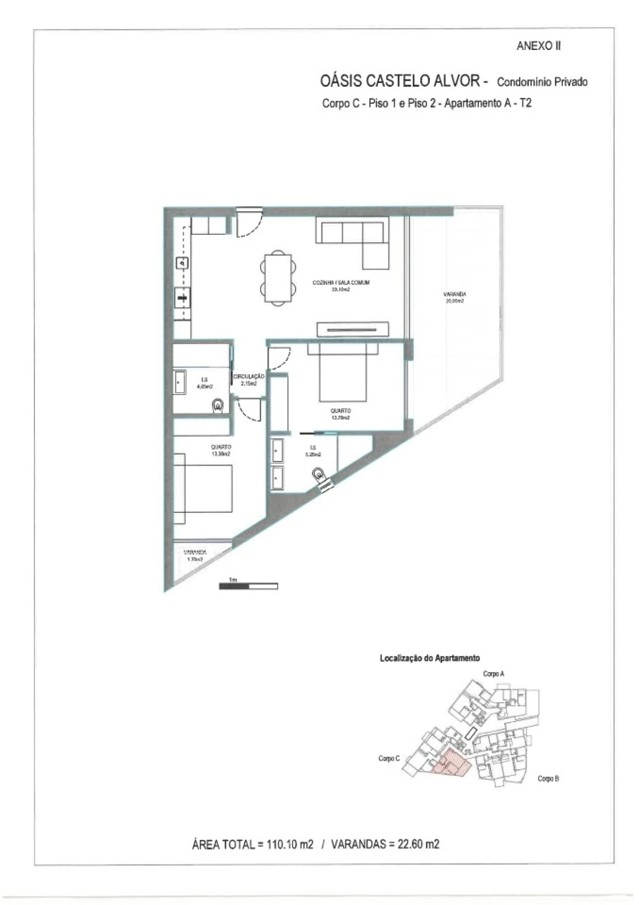 Apartamento T2 para Venda em Alvor Planta 14
