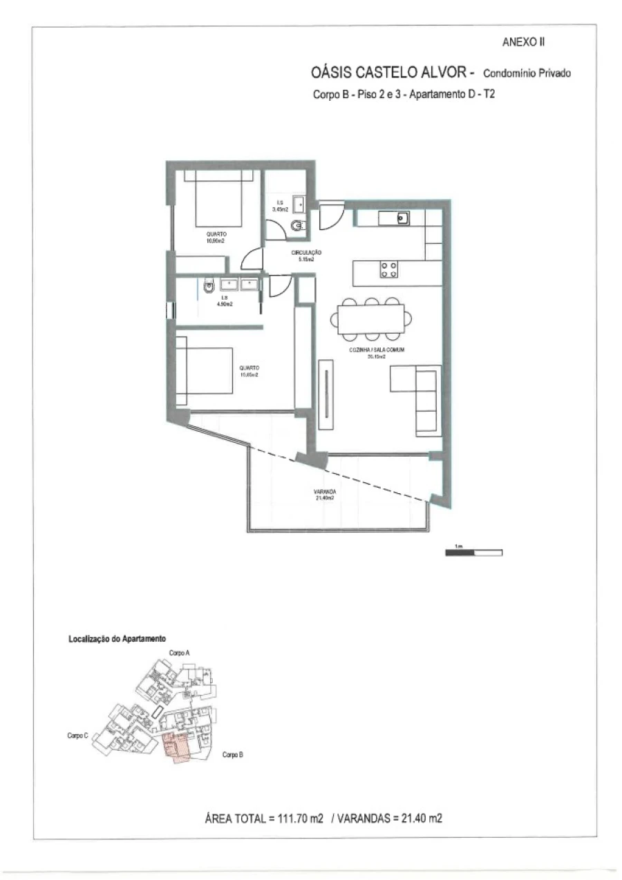 Apartamento T2 para Venda em Alvor Planta 1