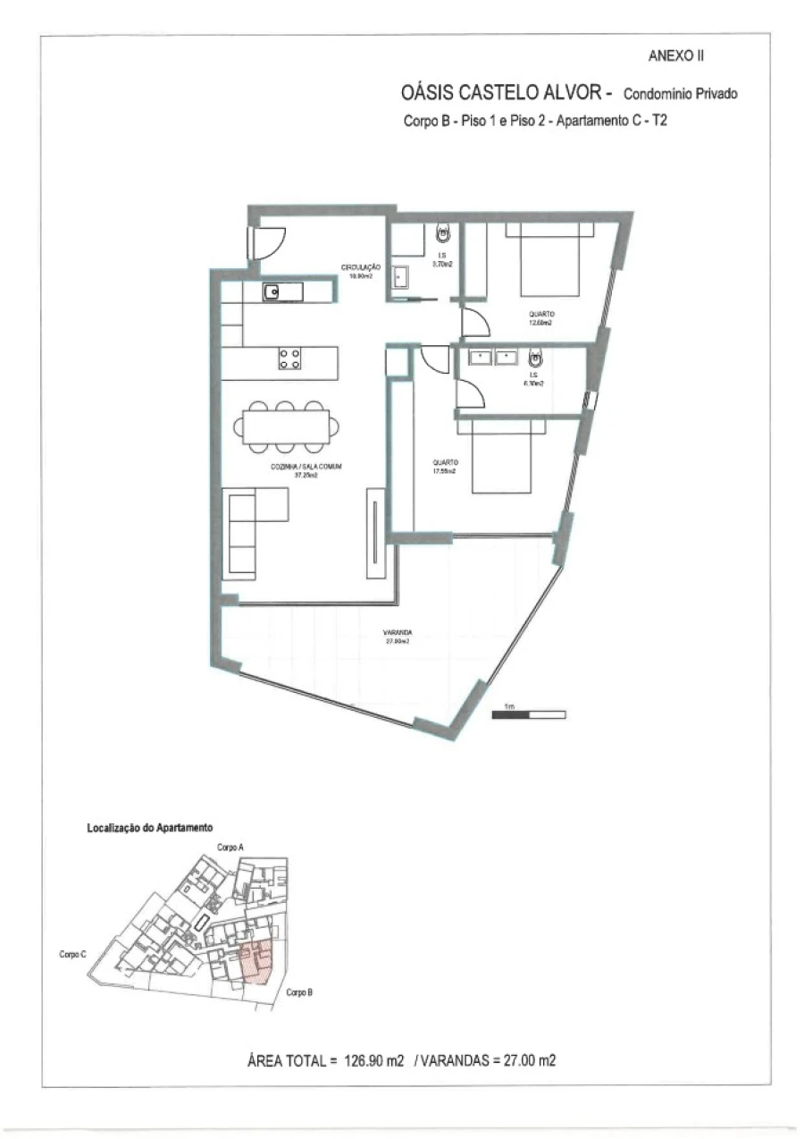 Apartamento T2 para Venda em Alvor Planta 2