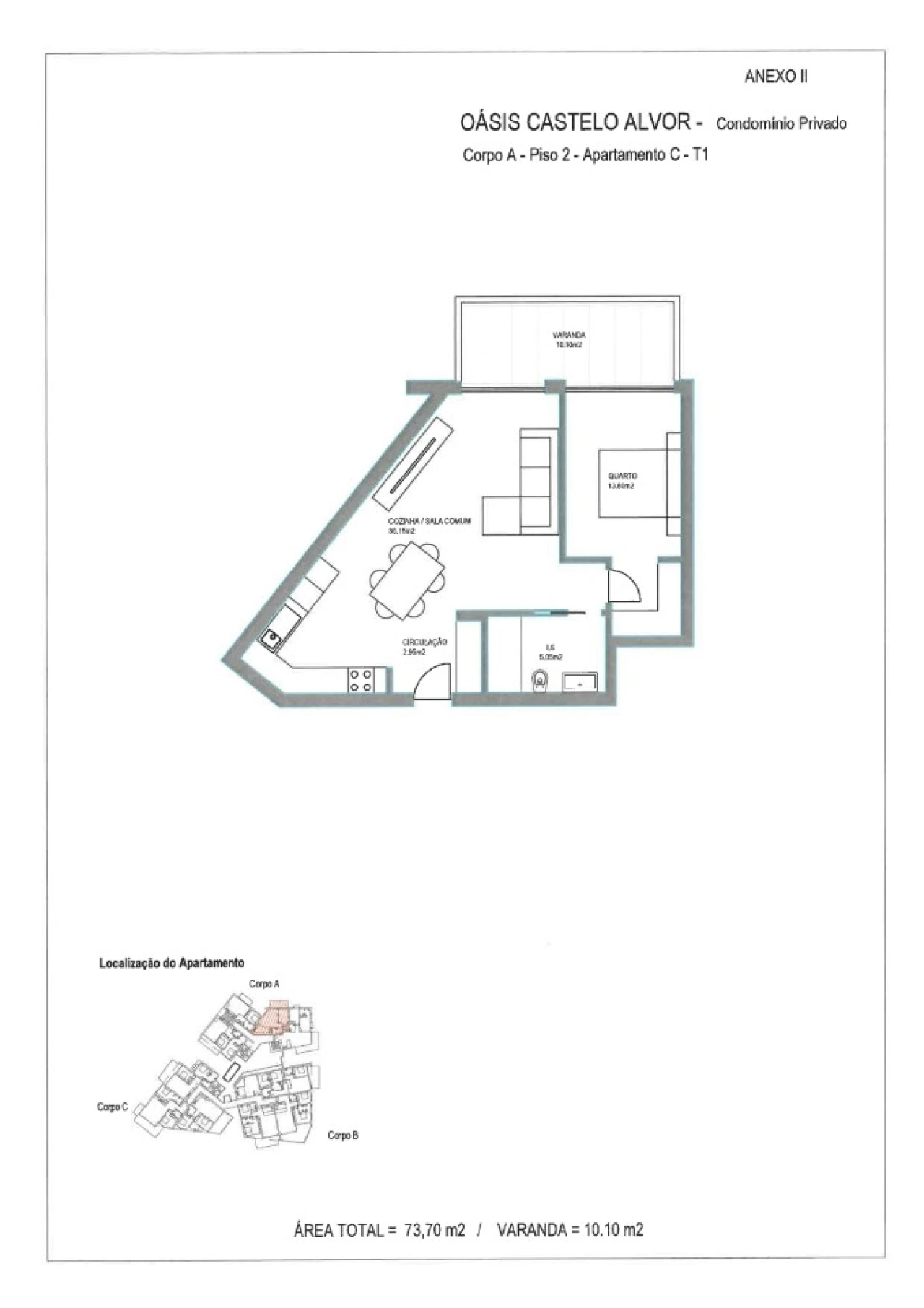 Apartamento T1 para Venda em Alvor Planta 3