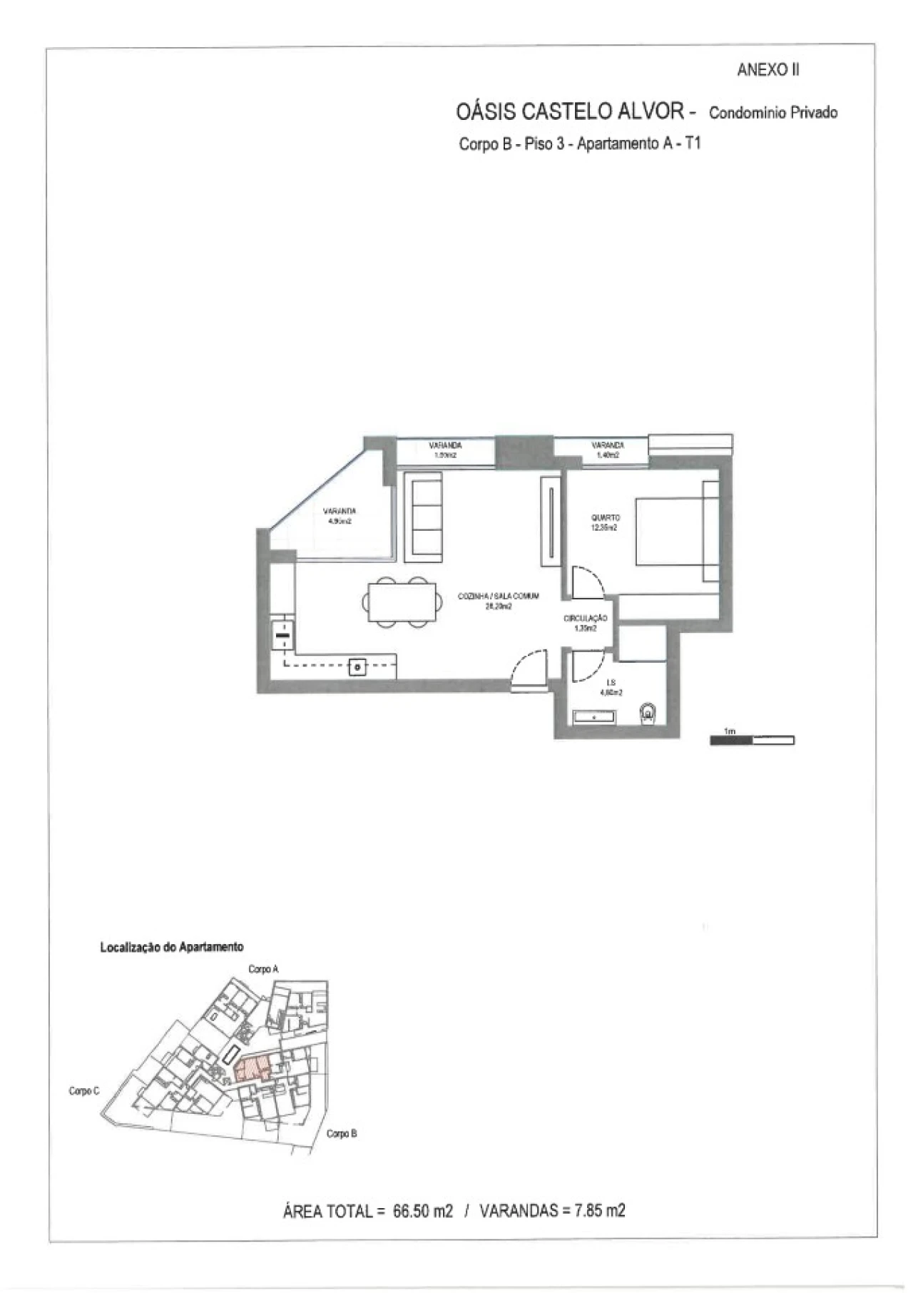 Apartamento T1 para Venda em Alvor Planta 11
