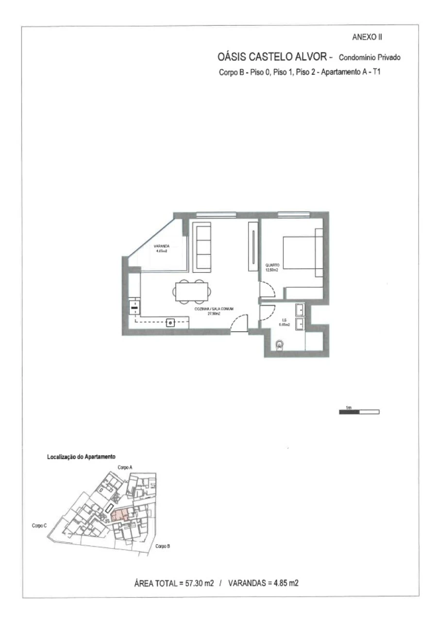 Apartamento T1 para Venda em Alvor Planta 1