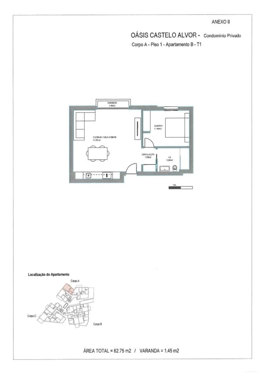 Apartamento T1 para Venda em Alvor Planta 5