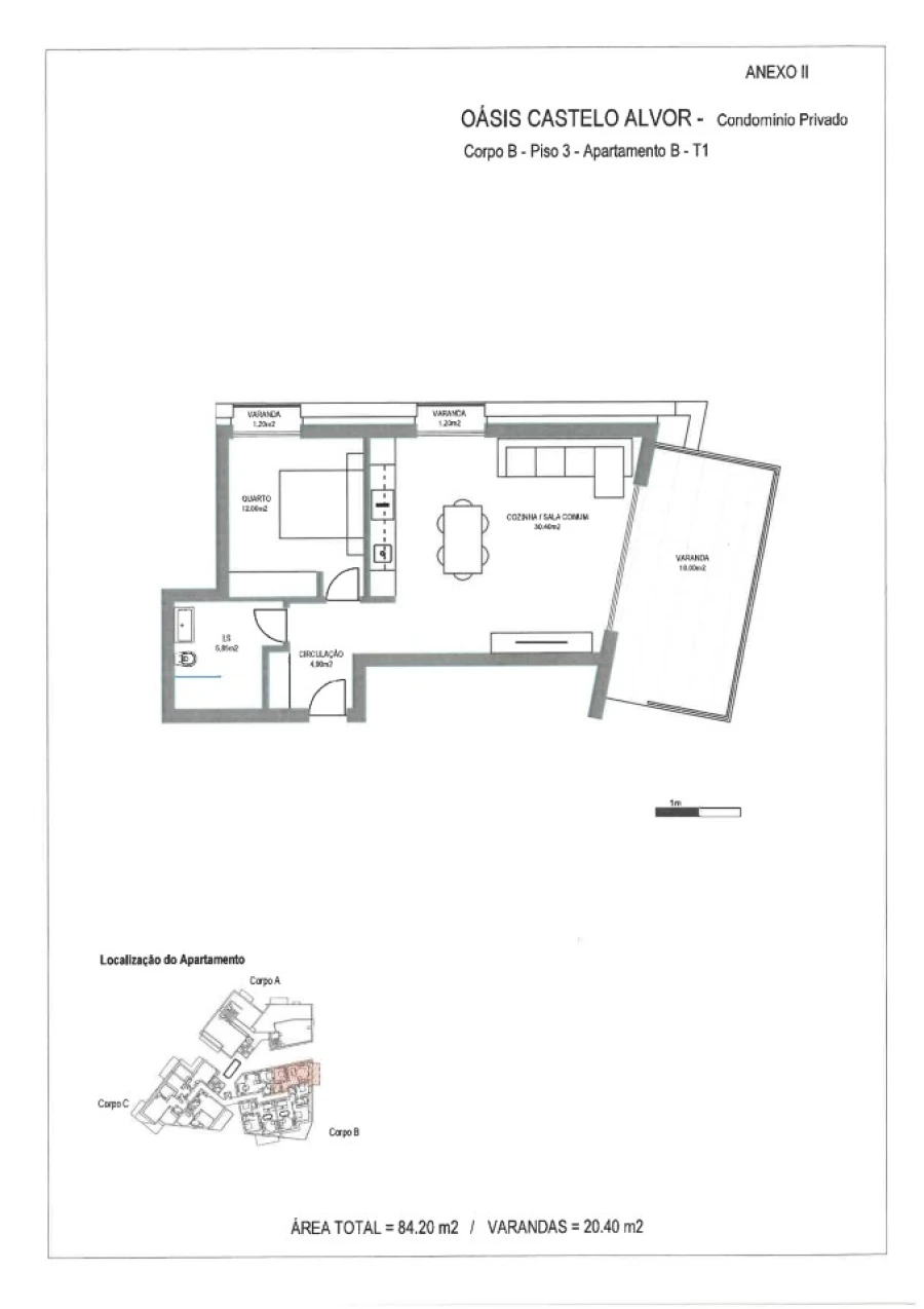 Apartamento T1 para Venda em Alvor Planta 9