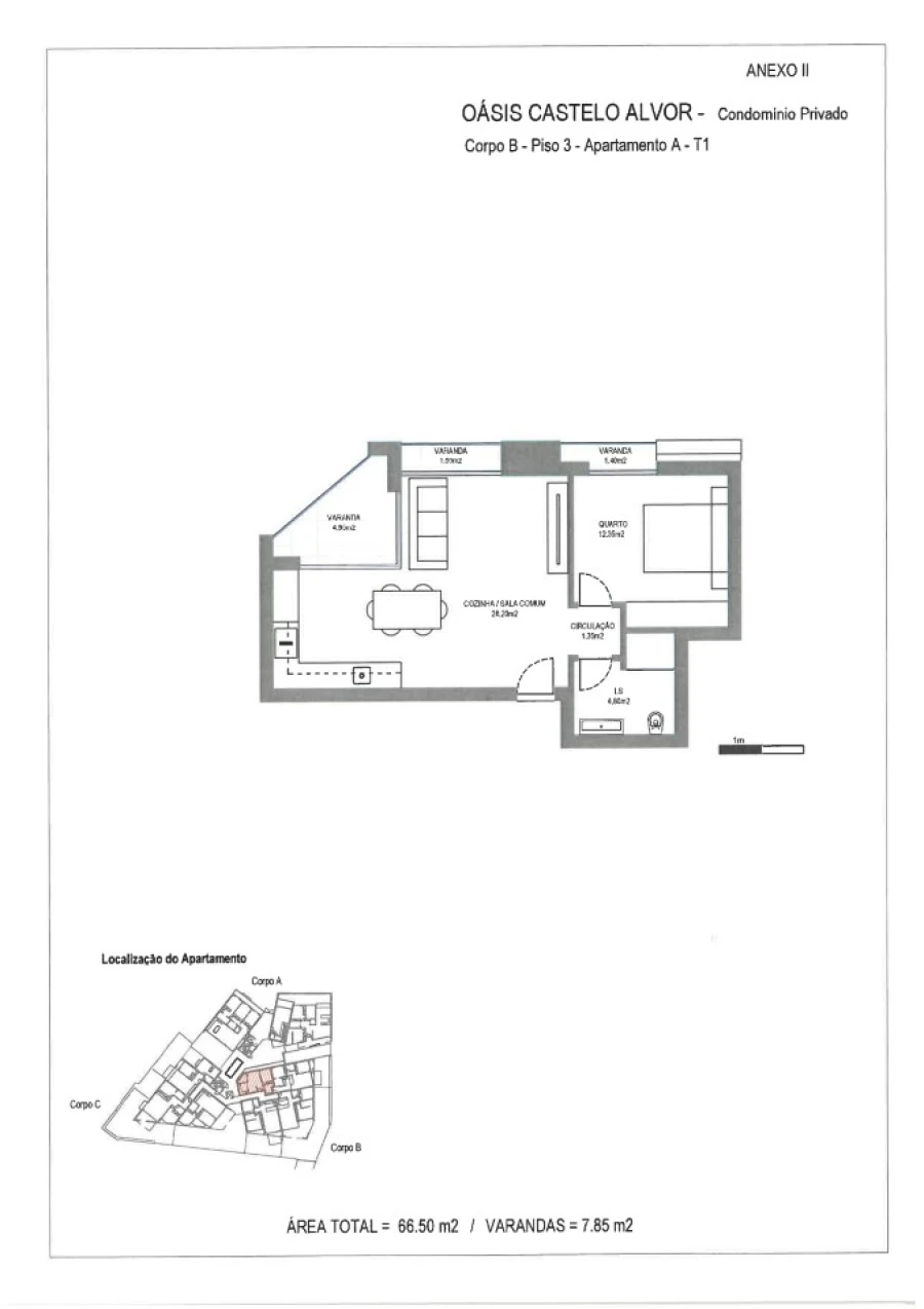 Apartamento T1 para Venda em Alvor Planta 11