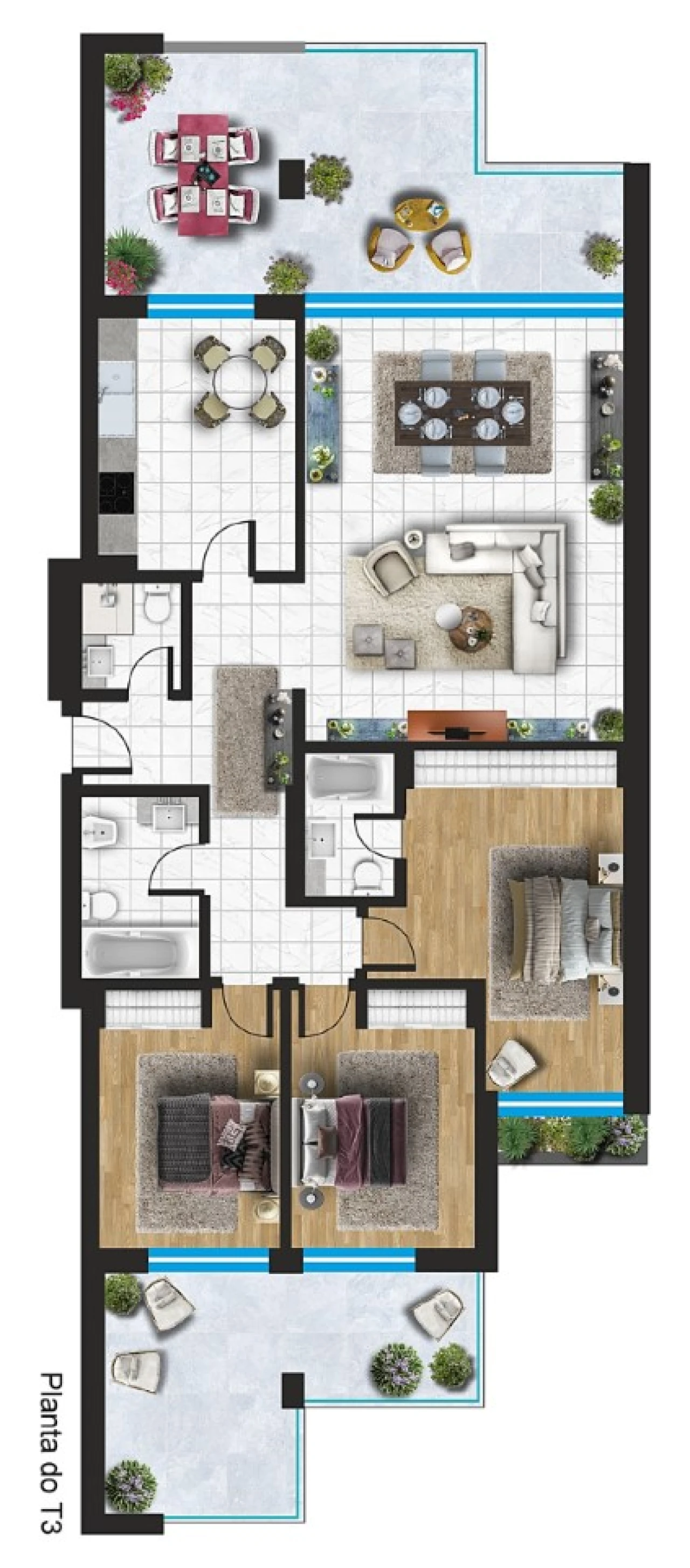 Apartamento T3 para Venda em Portimão Planta 2