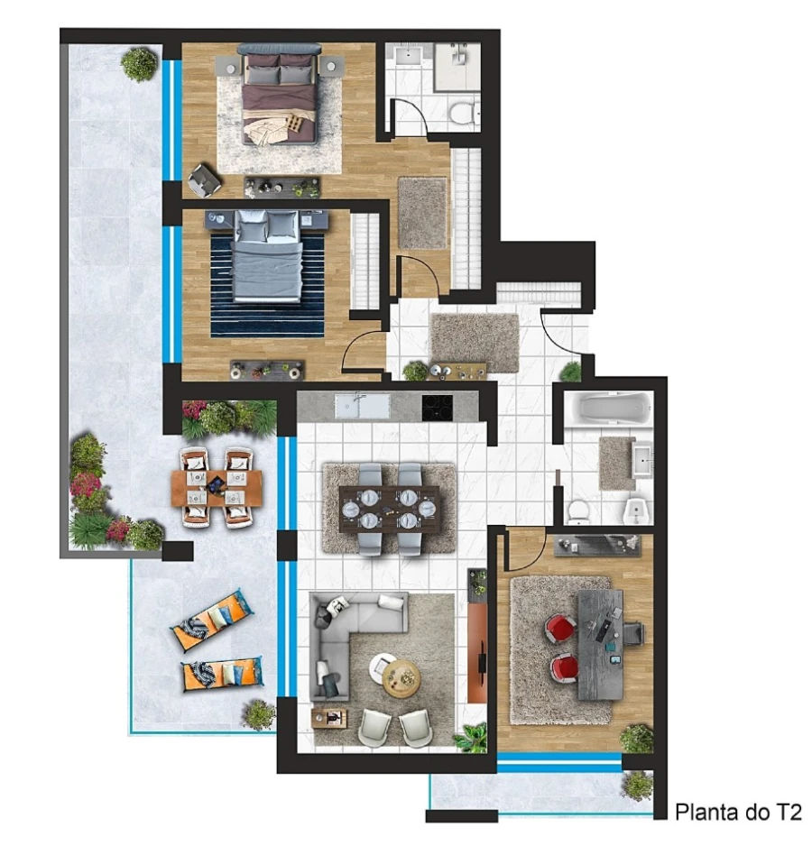 Apartamento T3 para Venda em Portimão Planta 1