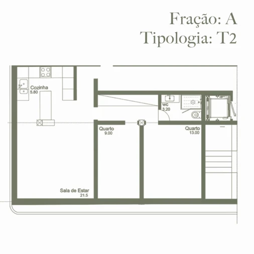 Apartamento T2 para Venda em Rio Tinto Planta 1