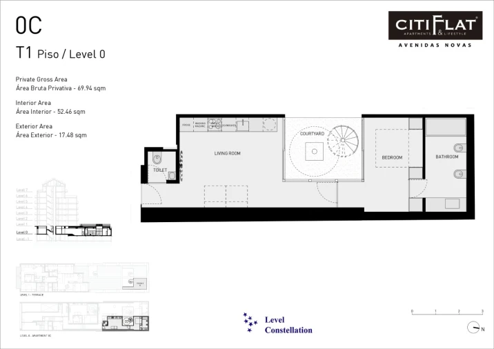 Apartamento T1 para Venda em Avenidas Novas Planta 1