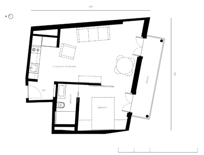 Apartamento T1 para Venda em Santo António Planta 1