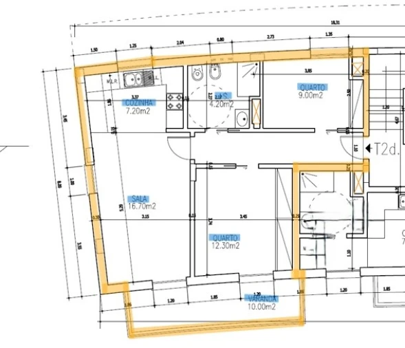 Apartamento T2 para Venda em Cascais e Estoril Planta 1