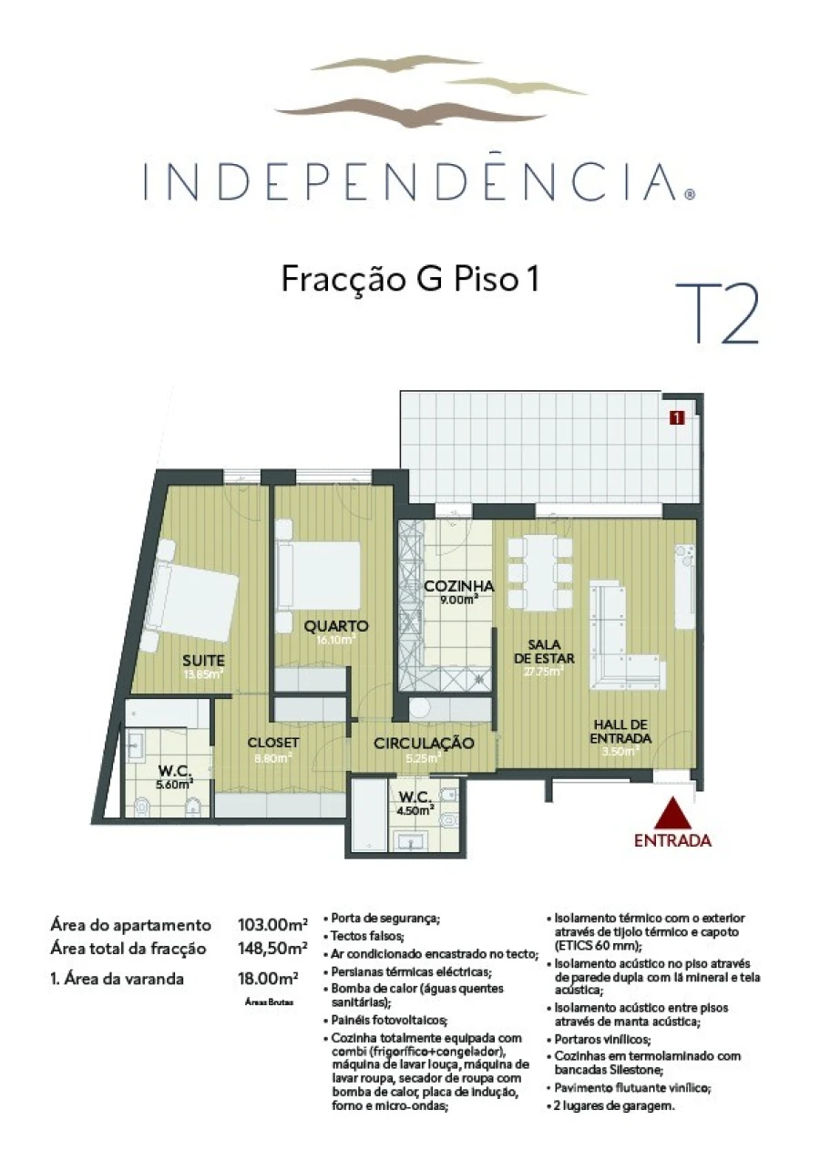 Apartamento T2 para Venda em Nazare Planta 1
