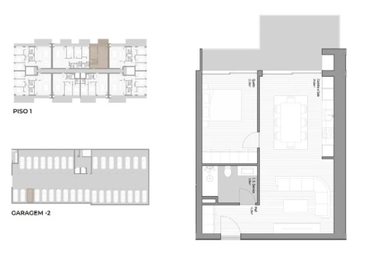 Apartamento T1 para Venda em Valongo Planta 1
