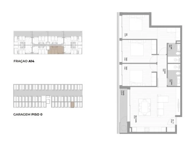 Apartamento T3 para Venda em Fânzeres e São Pedro da Cova Planta 1