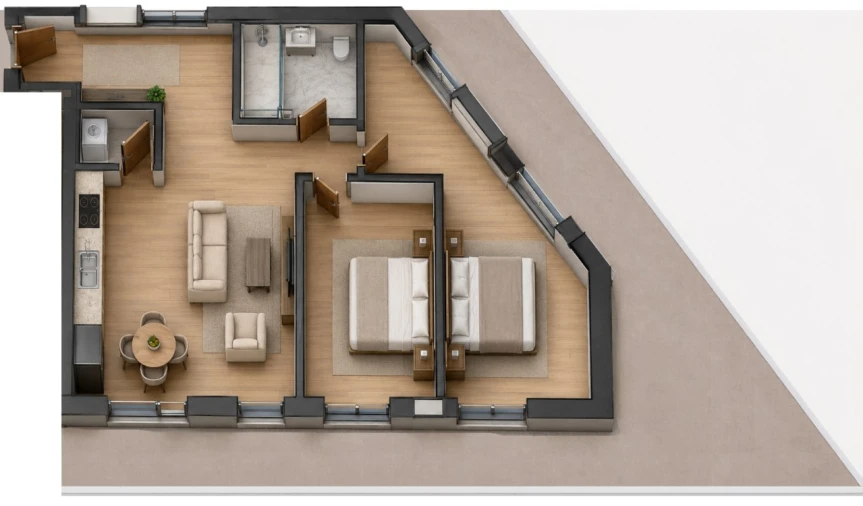 Apartamento T2 para Venda em Silvares, Pias, Nogueira e Alvarenga Planta 1
