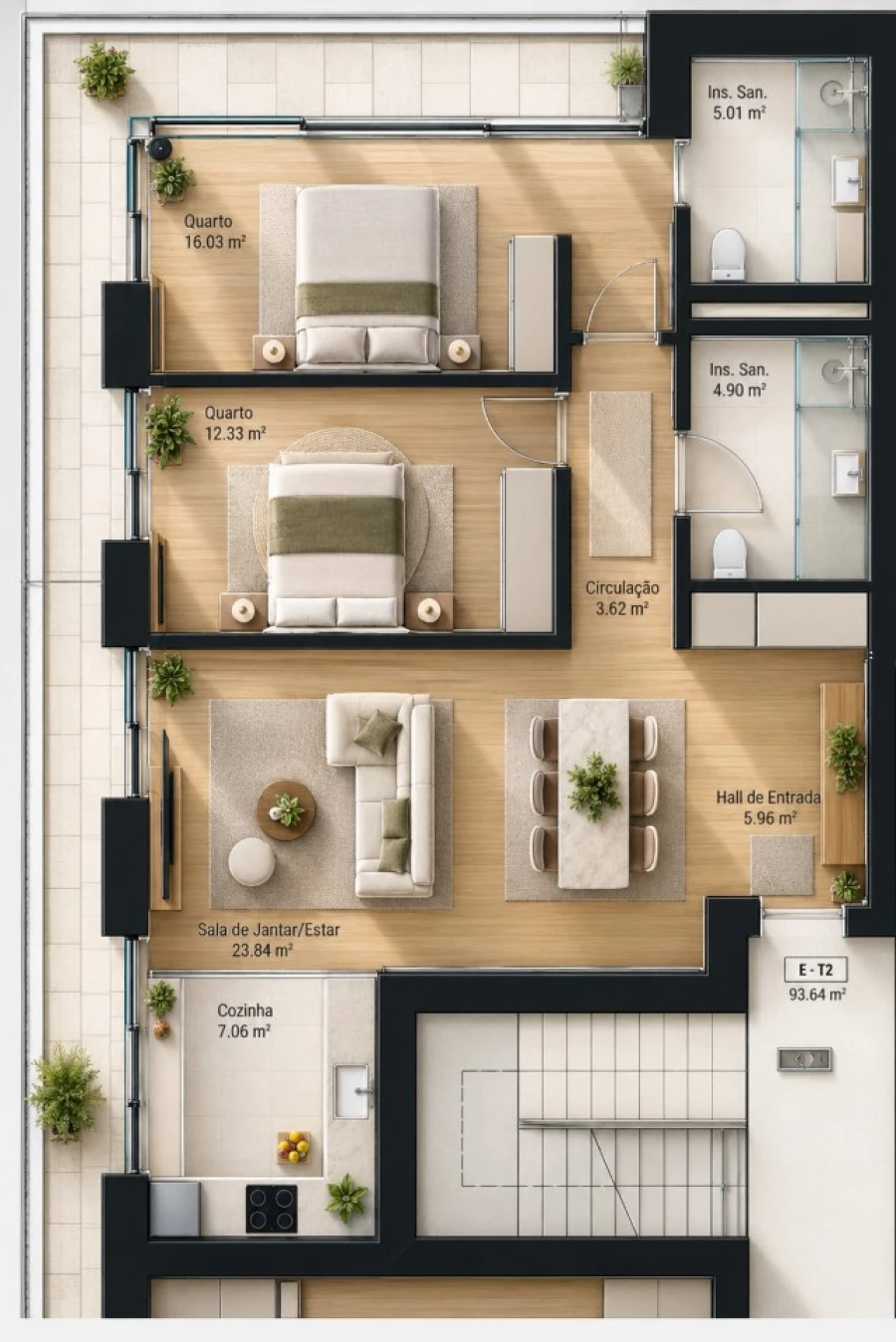 Apartamento T2 para Venda em Real, Ataíde e Oliveira Planta 1