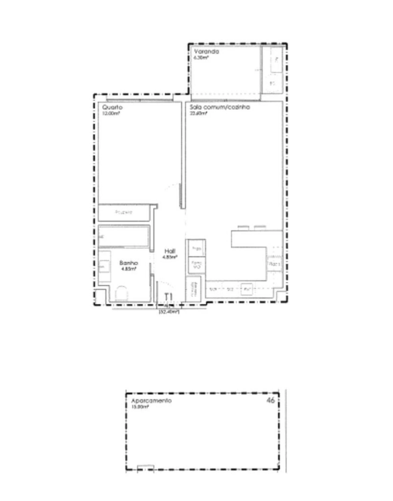 Apartamento T1 para Venda em São João da Madeira Foto 11