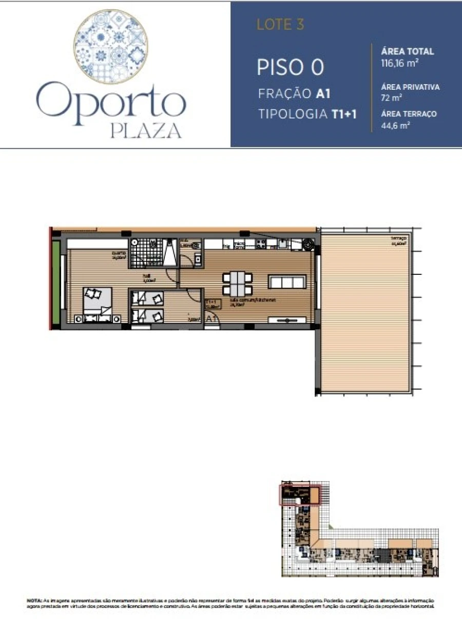 Apartamento T1 para Venda em Paranhos Planta 1